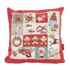Cuscino Imbottito in gobelin cinigliato Christmas Patchwork 50 x 50