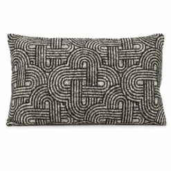Cuscino Imbottito Jacquard Lumin Nero 30 x 50