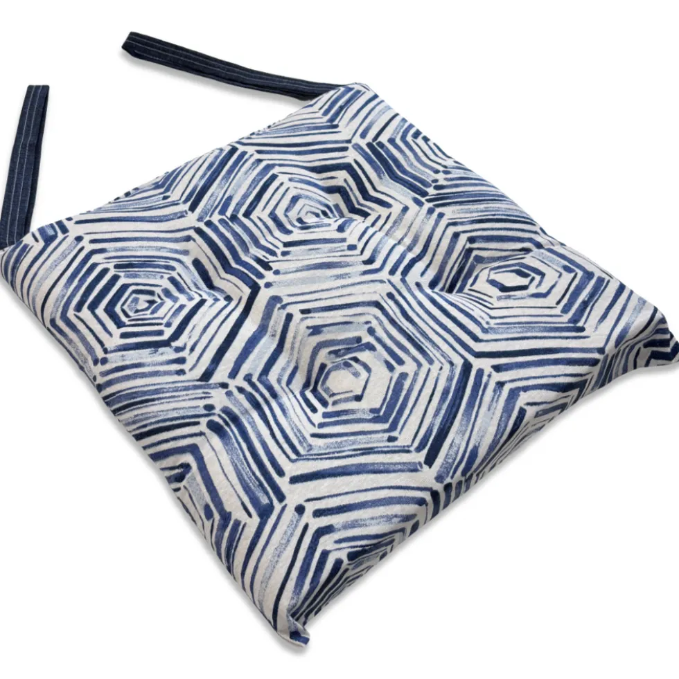 Cuscino per sedia Esagono azzurro