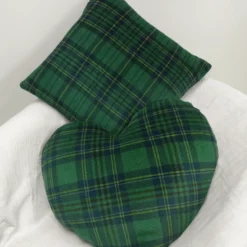 Cuscino Sagomato Tartan Quadrato Verde