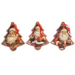 Decorazione Albero Tartan da appendere in ceramica Vintage Babbo 3