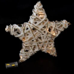 Decorazione Stella Bianco/Oro con luci Led Grande