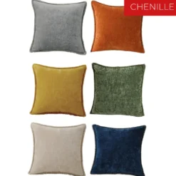 Federa cuscino Grice Ciniglia Grigio 45 x 45