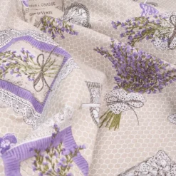 Federa cuscino Lavanda Provenzale fondo Beige 40 x 40