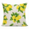 Federa cuscino Limoni e Fiori fondo Beige 40 x 40