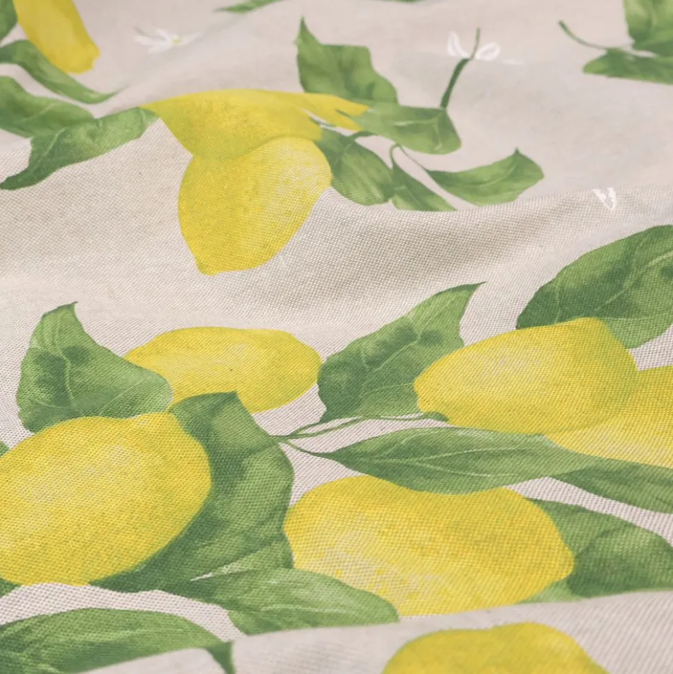 Federa cuscino Limoni e Fiori fondo Beige 40 x 40