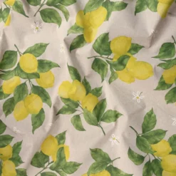 Federa cuscino Limoni e Fiori fondo Beige 40 x 40