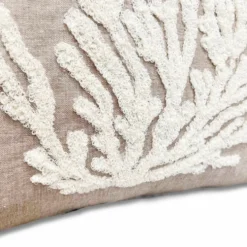 Federa cuscino marea 45 x 45 Corallo panna in rilievo