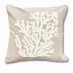 Federa cuscino marea 45 x 45 Corallo panna in rilievo