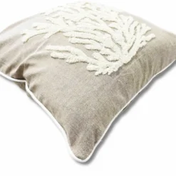 Federa cuscino marea 45 x 45 Corallo panna in rilievo