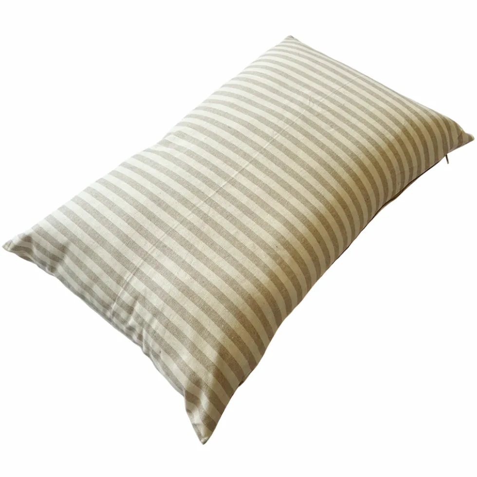 Federa cuscino rettangolare Riga bastoncino tortora 40 x 60