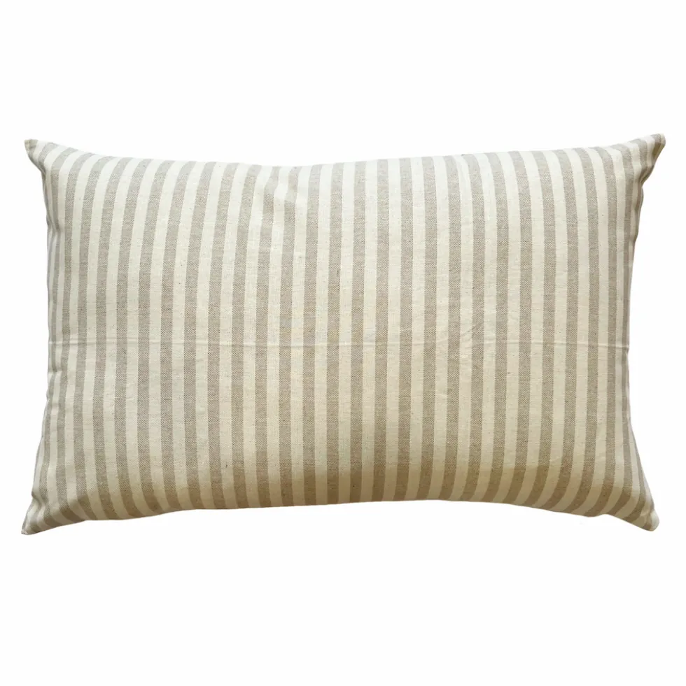 Federa cuscino rettangolare Riga bastoncino tortora 40 x 60
