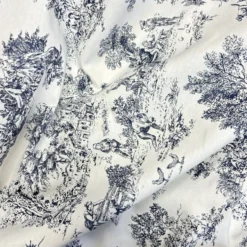 Federa cuscino Toile de Jouy Blu 40 x 40