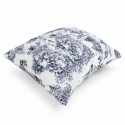 Federa cuscino Toile de Jouy Blu 40 x 40