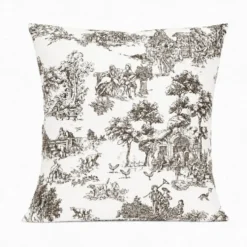 Federa cuscino Toile de Jouy Tortora 40 x 40