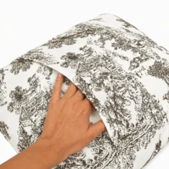 Federa cuscino Toile de Jouy Tortora 40 x 40