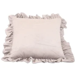 Federa cuscino Volant Lina Velluto Grigio 45 x 45