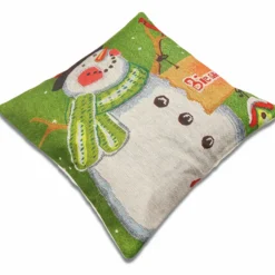 Federa cuscino 45 x 45 greet pupazzo di neve Verde