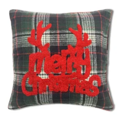 Federa cuscino 45 x 45 in rilievo noah Merry christmas tartan