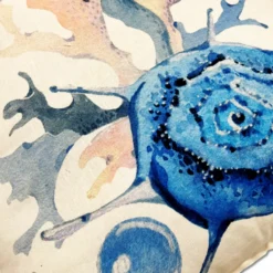 Federa cuscino 45 x 45 Stampa digitale celine conchiglia blu