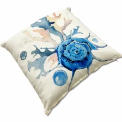 Federa cuscino 45 x 45 Stampa digitale celine conchiglia blu