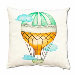 Federa cuscino 45 x 45 Stampa digitale air mongolfiera verde e arancio
