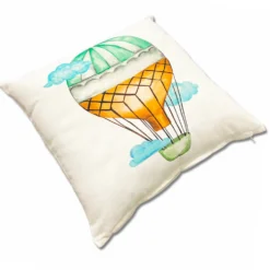 Federa cuscino 45 x 45 Stampa digitale air mongolfiera verde e arancio