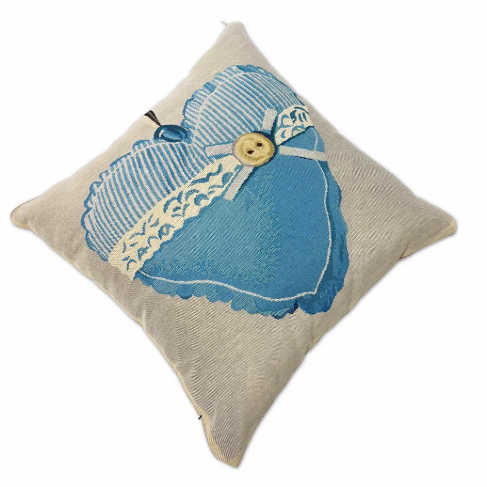 Federa in gobelin Cuore Azzurro 45 x 45