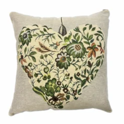 Federa in gobelin Cuore Foglie 45 x 45