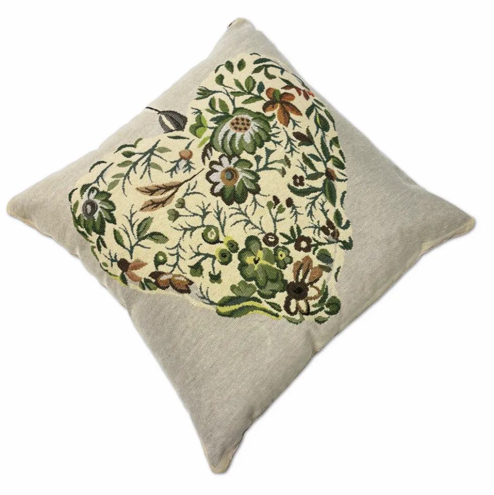 Federa in gobelin Cuore Foglie 45 x 45