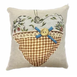 Federa in gobelin Cuore Tartan Tortora 45 x 45
