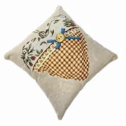 Federa in gobelin Cuore Tartan Tortora 45 x 45