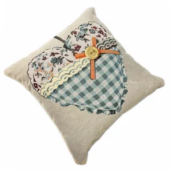 Federa in gobelin Cuore Tartan Azzurro 45 x 45