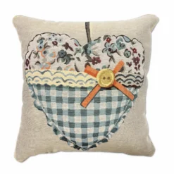 Federa in gobelin Cuore Tartan Azzurro 45 x 45