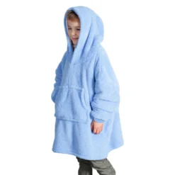 Felpone oversize Midlands Bimbo sherpa Azzurro