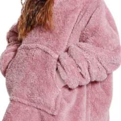 Felpone oversize Midlands Bimbo sherpa Rosa
