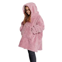 Felpone oversize Midlands Bimbo sherpa Rosa
