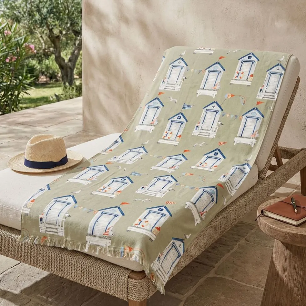 Fouta spugna e tessuto Costa Azzurra Tortora 90 x 180