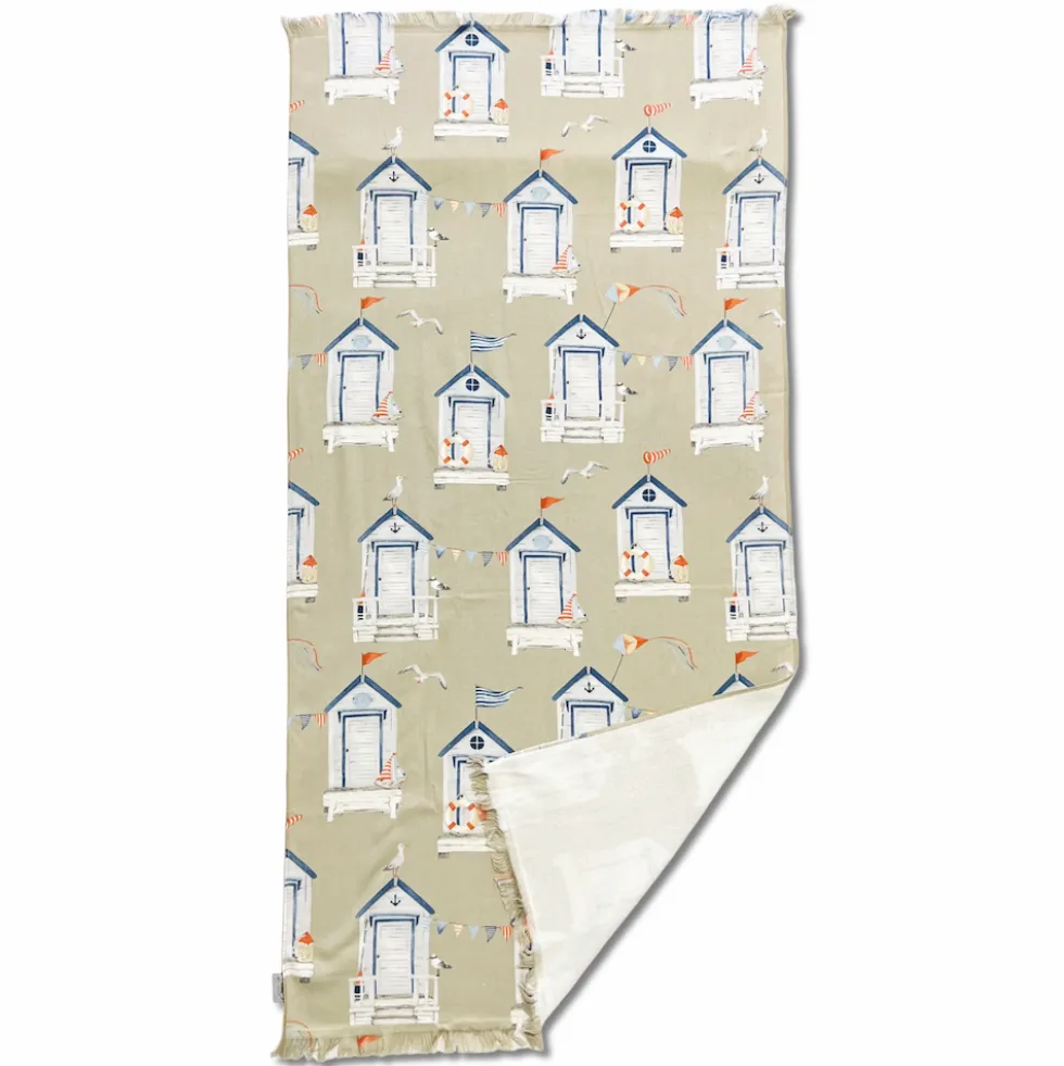 Fouta spugna e tessuto Costa Azzurra Tortora 90 x 180