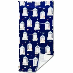 Fouta spugna e tessuto Costa Azzurra Blu Navy 90 x 180