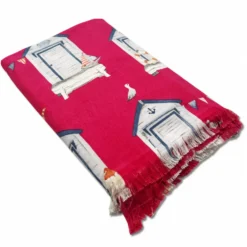 Fouta spugna e tessuto Costa azzurra Fuxia 90 x 180