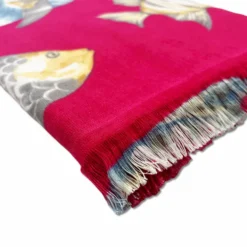 Fouta spugna e tessuto Oceano Pesciolino Fuxia 90 x 180
