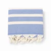 Fouta telo mare doppiato jacquard Lain righe azzurre 90 x 170