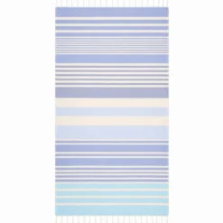 Fouta telo mare doppiato jacquard Lain righe azzurre 90 x 170