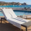Fouta telo mare doppiato jacquard Sed pesciolini blu 90 x 170
