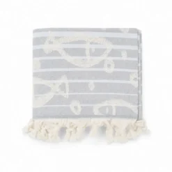 Fouta telo mare doppiato jacquard Sed pesciolini blu 90 x 170