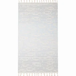 Fouta telo mare doppiato jacquard Sed pesciolini blu 90 x 170