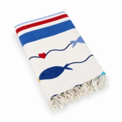 Fouta Telo Mare Love Fish 100 x 200