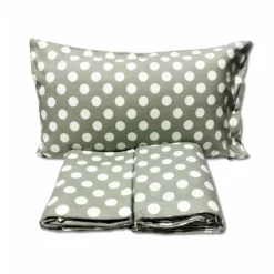 Lenzuola Flanella Moon pois verde singolo