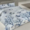 Lenzuolo copriletto con balza stampa digitale Mare Blu